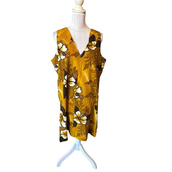 Yellow Floral Dress Size 2XL Bust 46" - Picture 1 of 2